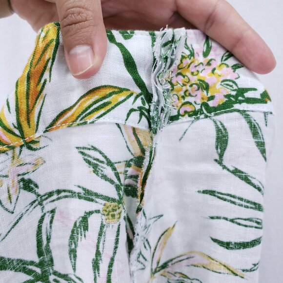 Rachel Zoe 100% Linen Multicolor Jungle Cheetah Monkey Wide Leg Modified Pants - Picture 13 of 14